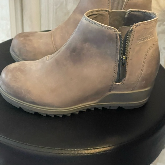 Sorel Women Joan of Arctic Ankle Leather Wedge Boots shoes sz 6.5 new - Picture 7 of 15